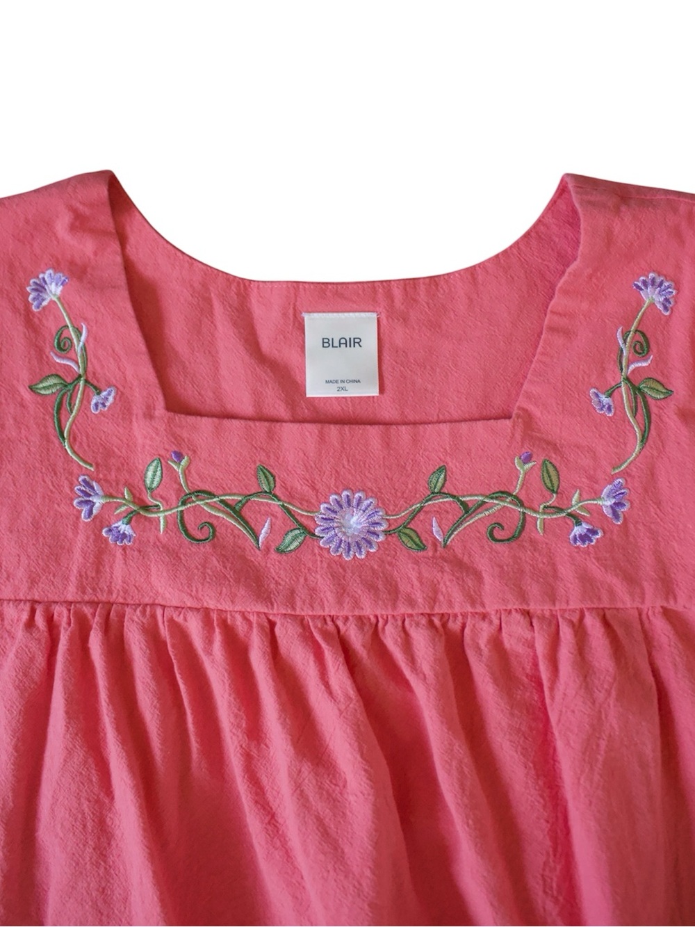 Blair Coral Pink Embroidered Dress - Picture 2 of 4